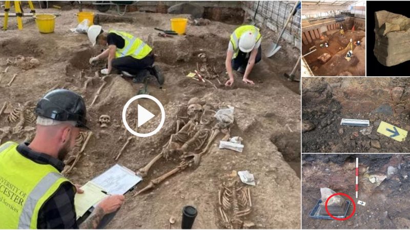 Archaeological discovery: 1,800-year-old Roman altar stone uncovered at Leicester Cathedral site.