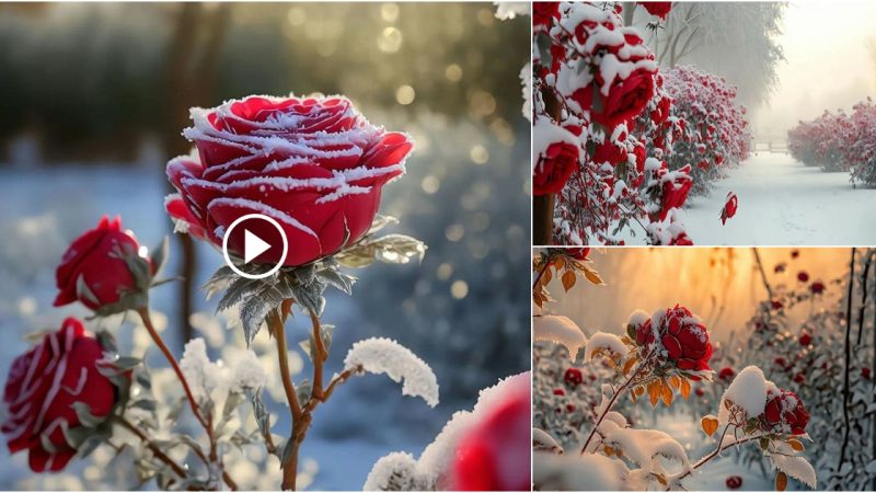 Enchanted Roses: Winter Snow Roses’ Mysterious Aura.