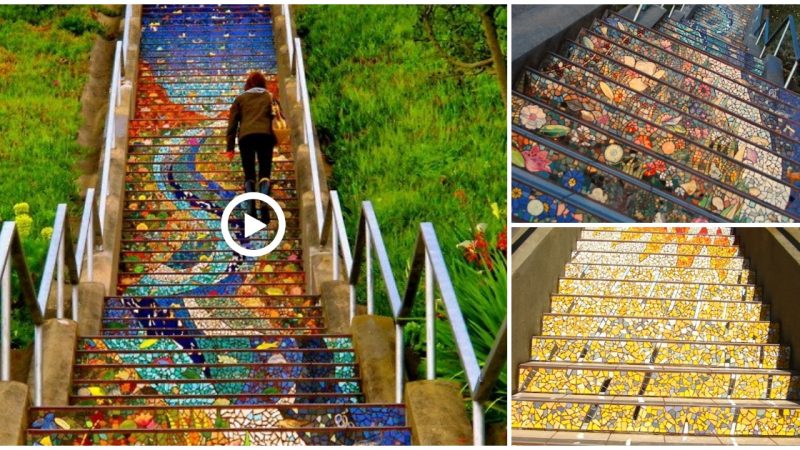 San Francisco Secret Mosaic Staircase in the USA created by artisans