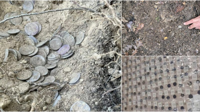 2,000-year-old hoard of Roмan coins may have been hidden by a soldier during a bloody civil war in Italy.