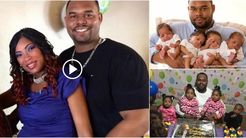 “A Father’s Love: Raising Quadruplets Alone After Wife Passes Away During Childbirth”