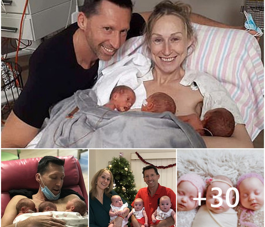 Miraculous Journey: 44-Year-Old Welcomes Triplets After Six-Year Struggle and Four Heartbreaking Miscarriages.