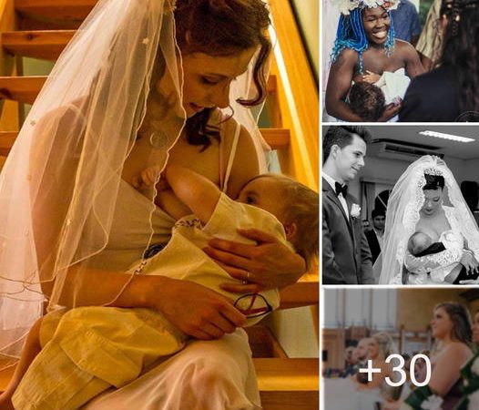 The Serenity of Motherhood: Brides Embrace Breastfeeding on Their Special Day