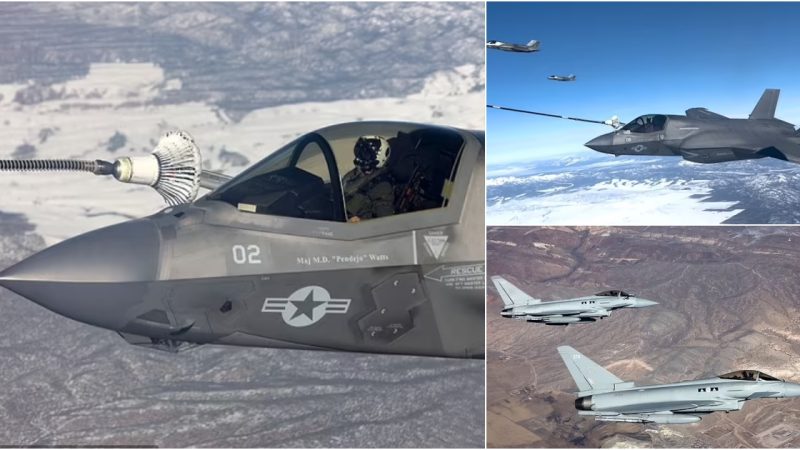 F-35 Fighters and British Typhoon Warplanes Engage in Aerial Battle Over Nevada