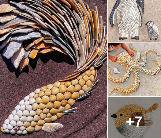 Crafting Adorable Marine Creatures from Seashells: A Beachside Artistry