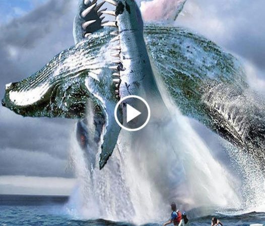 A Terrifying Encounter: Witnessing the Colossal Sea Monster Devouring a White Whale