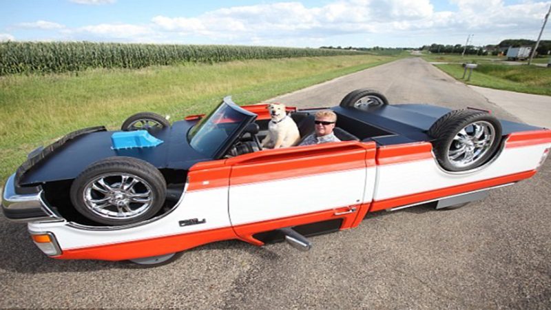 Auto shop worker spends six months and $6,000 building road-legal upside-down Ford truck